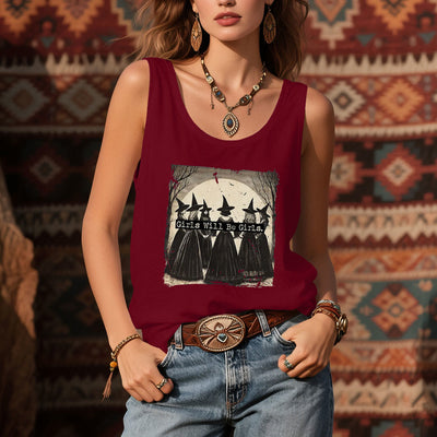 Olivenorma "GIRLS WILL HELP GIRLS" Mädchen Power Hexen Spirituelles ärmelloses T-Shirt - image 2