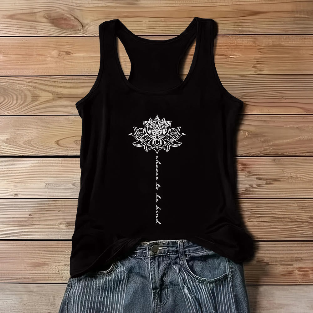 Olivenorma "Choose to Be Kind" Lotus Peaceful Spiritual Tee Ärmelloses T-Shirt - Schwarz - 3XL - image 5