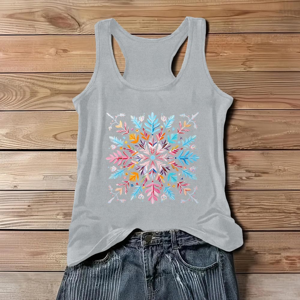 Olivenorma Bunte Mandala-Blumen-Sommer-T-Shirts für Frauen, spirituelles Tanktop - Grau - 3XL - image 7
