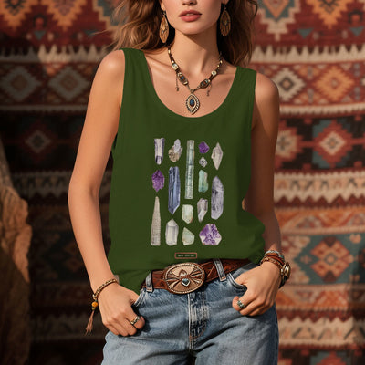 Olivenorma "BERGKRISTALLE" Mineralien Rohsteine Edelsteine Damen Ärmelloses T-Shirt   - image 12