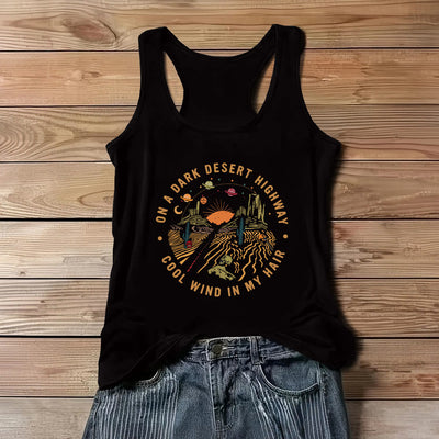 Olivenorma Sommer-T-Shirt für Damen, lässig, Rundhalsausschnitt, ärmellos, Tanktop - Schwarz - 3XL - image 5
