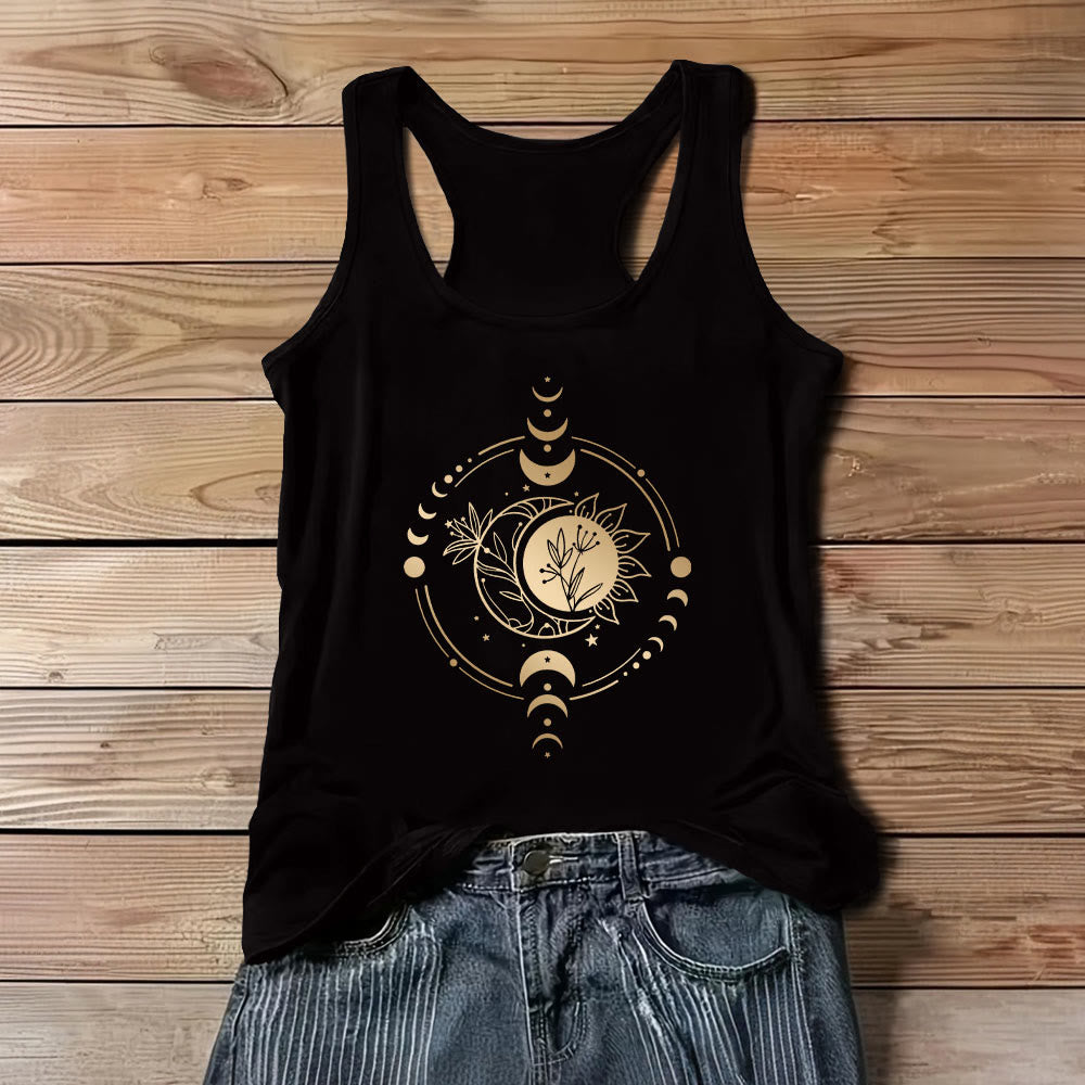 Olivenorma Moom Phase Damen Tanktop mit U-Ausschnitt, normale Passform, T-Shirt - Schwarz - 3XL - image 1