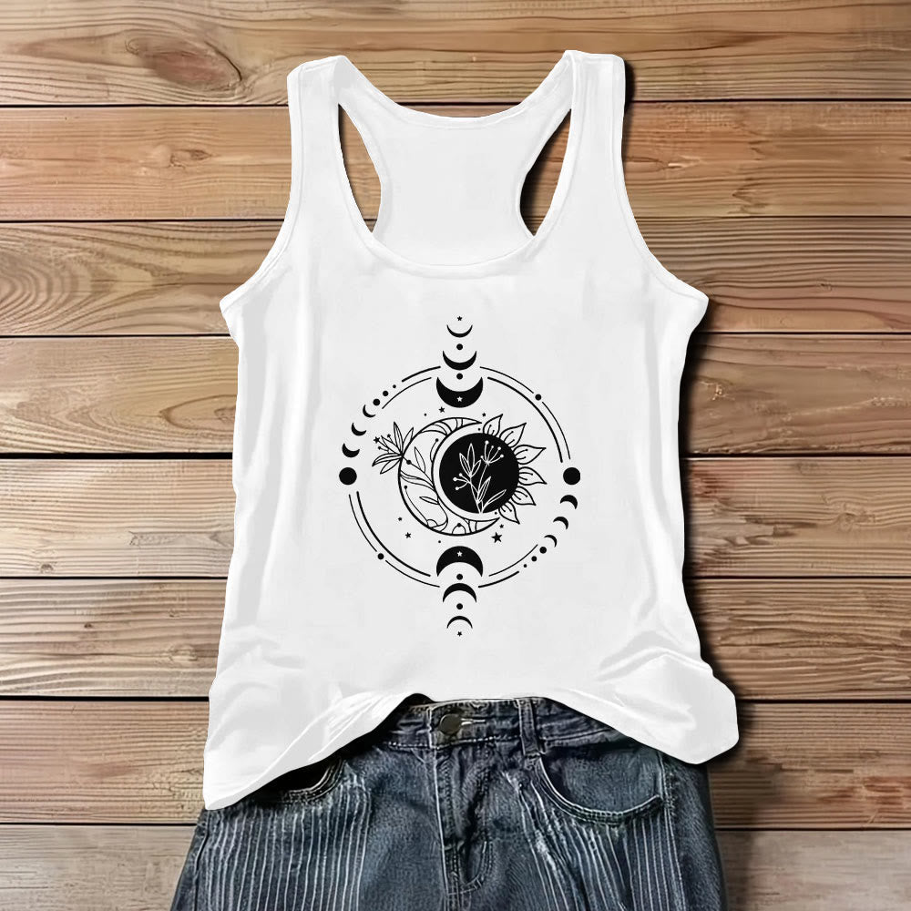 Olivenorma Moom Phase Damen Tanktop mit U-Ausschnitt, normale Passform, T-Shirt - Weiß - 3XL - image 5