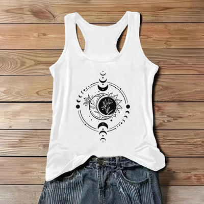 Olivenorma Moom Phase Damen Tanktop mit U-Ausschnitt, normale Passform, T-Shirt - Weiß - 3XL - image 5