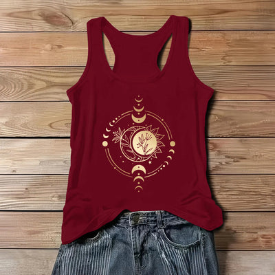 Olivenorma Moom Phase Damen Tanktop mit U-Ausschnitt, normale Passform, T-Shirt - Rot - 3XL - image 9
