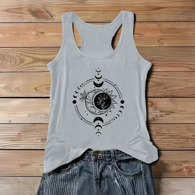 Olivenorma Moom Phase Damen Tanktop mit U-Ausschnitt, normale Passform, T-Shirt - Grau - 3XL - image 7