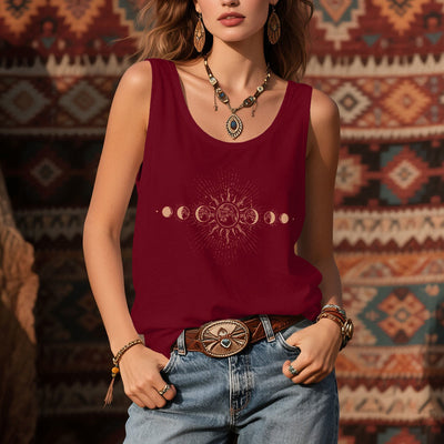 Olivenorma Celestial Mystical Moon Phase Rundhalsausschnitt Ärmelloses Damen Tank Top T-Shirt - image 10