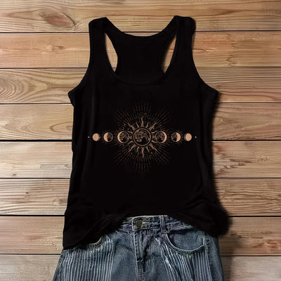 Olivenorma Celestial Mystical Moon Phase Rundhalsausschnitt Ärmelloses Damen Tank Top T-Shirt - Schwarz - 3XL - image 5
