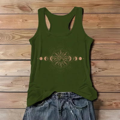 Olivenorma Celestial Mystical Moon Phase Rundhalsausschnitt Ärmelloses Damen Tank Top T-Shirt - Grün - 3XL - image 11