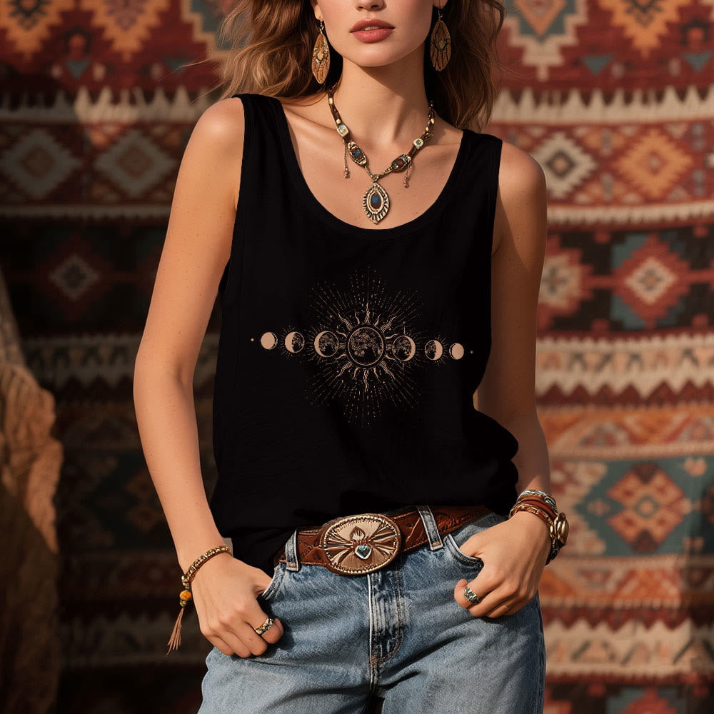 Olivenorma Celestial Mystical Moon Phase Rundhalsausschnitt Ärmelloses Damen Tank Top T-Shirt - image 6