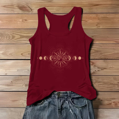 Olivenorma Celestial Mystical Moon Phase Rundhalsausschnitt Ärmelloses Damen Tank Top T-Shirt - Rot - 3XL - image 9