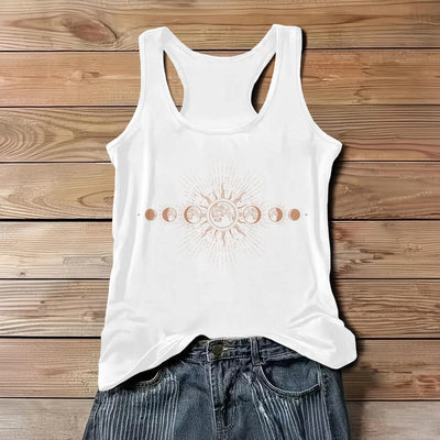 Olivenorma Celestial Mystical Moon Phase Rundhalsausschnitt Ärmelloses Damen Tank Top T-Shirt - Weiß - 3XL - image 7