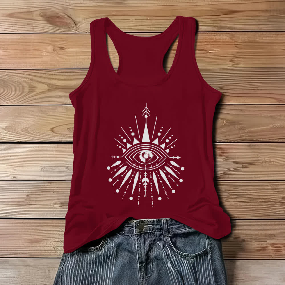 Olivenorma Mandala Eye Flowy Damen Tank Top - Rot - 3XL - image 7