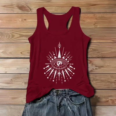 Olivenorma Mandala Eye Flowy Damen Tank Top - Rot - 3XL - image 7