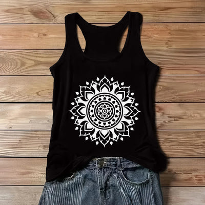 Olivenorma Boho Mandala Flowy Damen Tank Top - Schwarz - 3XL - image 5