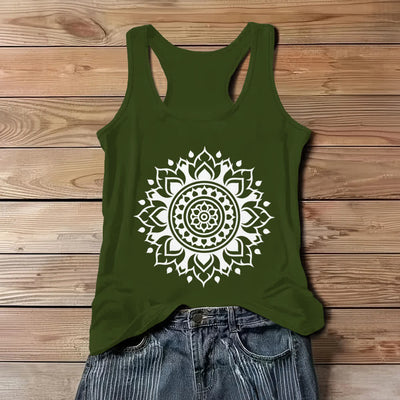 Olivenorma Boho Mandala Flowy Damen Tank Top - Grün - 3XL - image 9