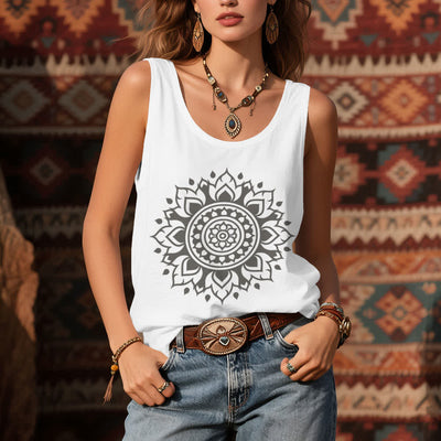 Olivenorma Boho Mandala Flowy Damen Tank Top - image 4