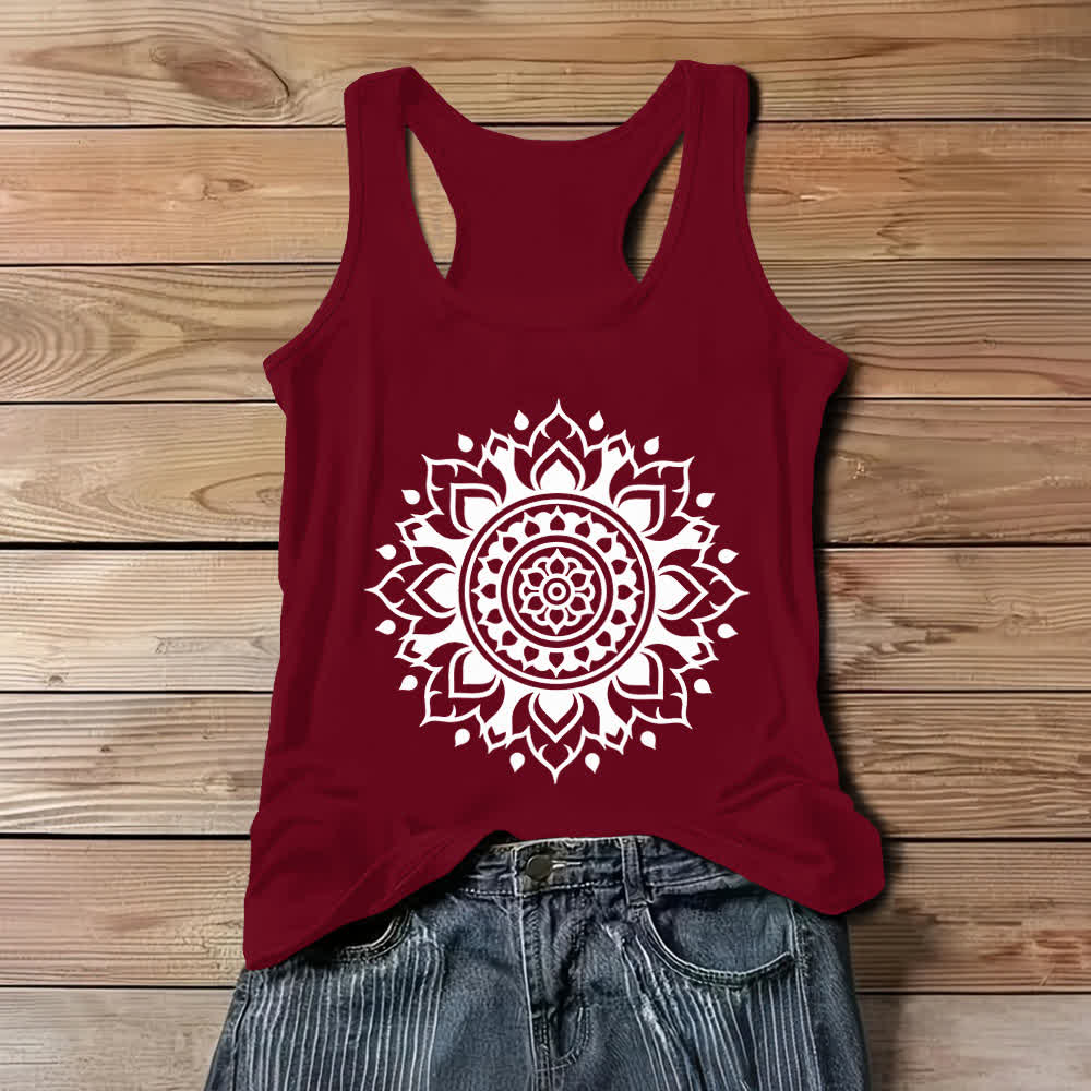 Olivenorma Boho Mandala Flowy Damen Tank Top - Rot - 3XL - image 7
