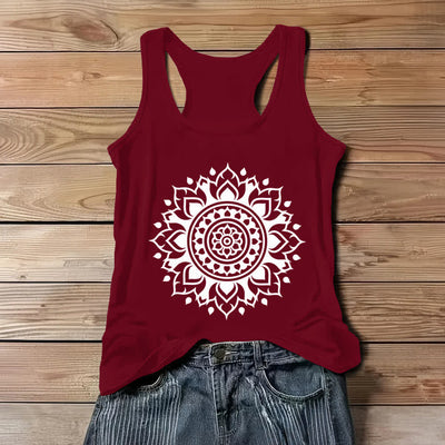 Olivenorma Boho Mandala Flowy Damen Tank Top - Rot - 3XL - image 7