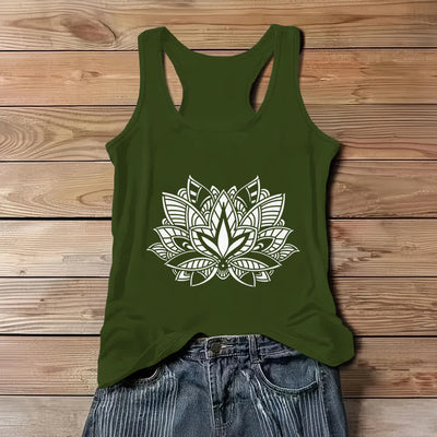 Olivenorma Lotusblume Yoga Mandala Tank Top - Grün - 3XL - image 9