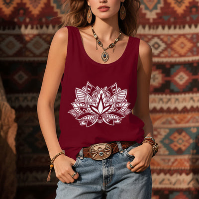 Olivenorma Lotusblume Yoga Mandala Tank Top - image 2