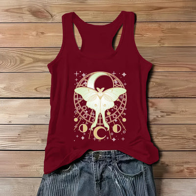 Olivenorma Boho Celestial Moon Phase Luna Moth Tank Top - Rot - 3XL - image 7