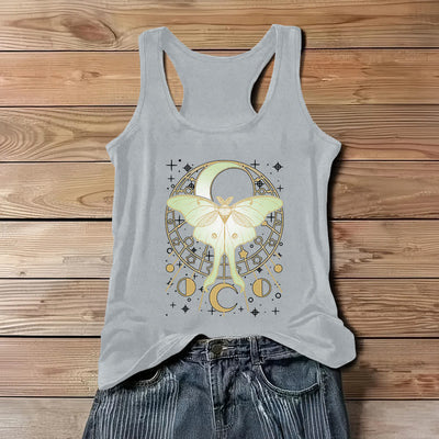 Olivenorma Boho Celestial Moon Phase Luna Moth Tank Top - Grau - 3XL - image 5