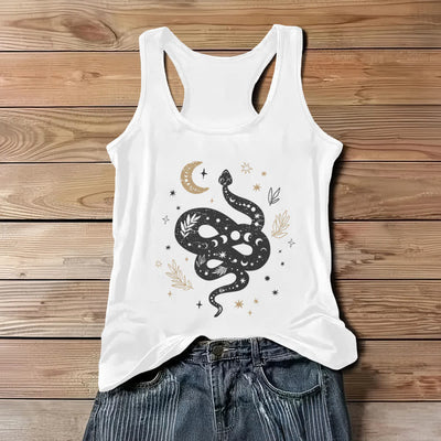Olivenorma Damen Tank Top mit himmlischem Schlangen-Design - Weiß - 3XL - image 1