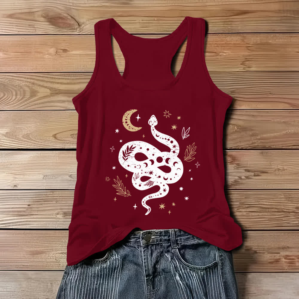Olivenorma Damen Tank Top mit himmlischem Schlangen-Design - Rot - 3XL - image 7