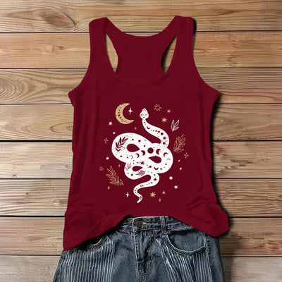 Olivenorma Damen Tank Top mit himmlischem Schlangen-Design - Rot - 3XL - image 7