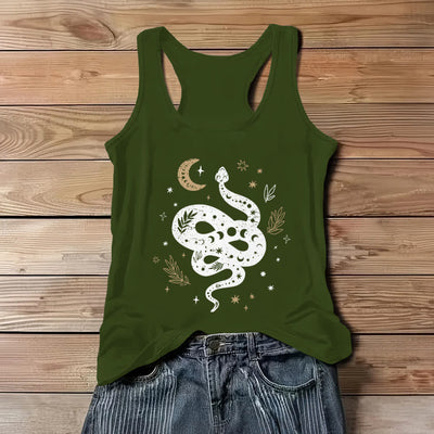 Olivenorma Damen Tank Top mit himmlischem Schlangen-Design - Grün - 3XL - image 9