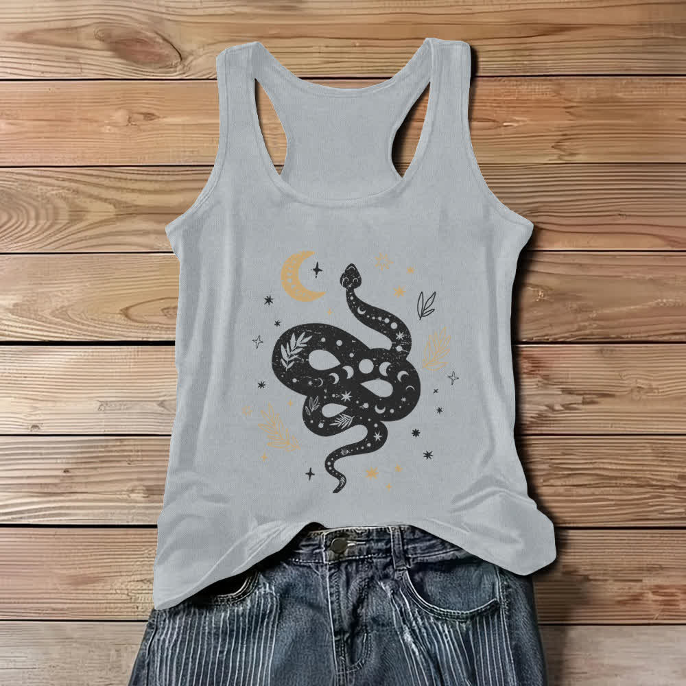 Olivenorma Damen Tank Top mit himmlischem Schlangen-Design - Grau - 3XL - image 5