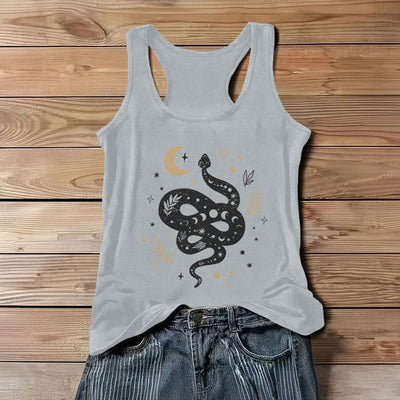 Olivenorma Damen Tank Top mit himmlischem Schlangen-Design - Grau - 3XL - image 5
