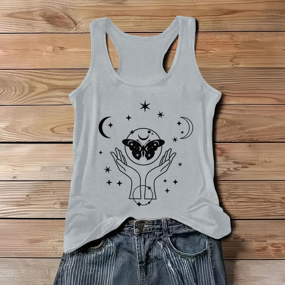 Olivenorma Celestial Butterfly Lunar Prayer Hands Tank Top - Grau - 3XL - image 7