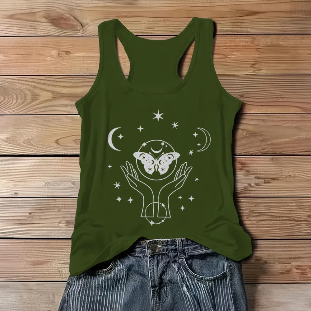 Olivenorma Celestial Butterfly Lunar Prayer Hands Tank Top - Grün - 3XL - image 1