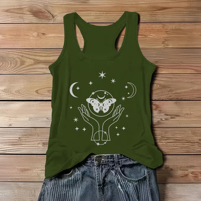 Olivenorma Celestial Butterfly Lunar Prayer Hands Tank Top - Grün - 3XL - image 1