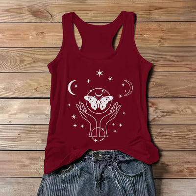 Olivenorma Celestial Butterfly Lunar Prayer Hands Tank Top - Rot - 3XL - image 9