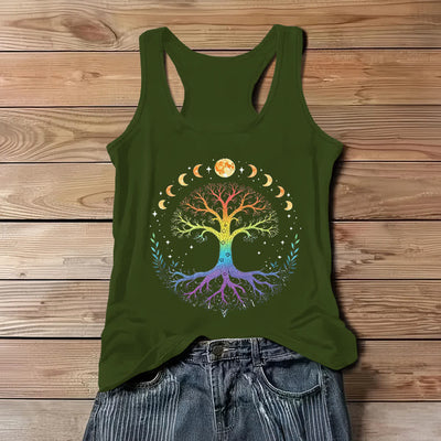 Olivenorma Elastisches, lockeres Tanktop mit Lebensbaum - Grün - 3XL - image 9