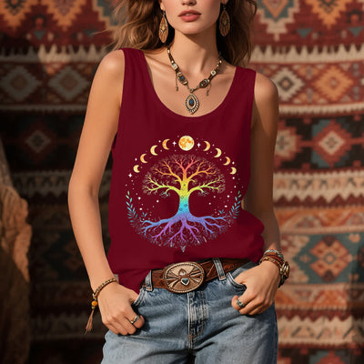 Olivenorma Elastisches, lockeres Tanktop mit Lebensbaum - image 8