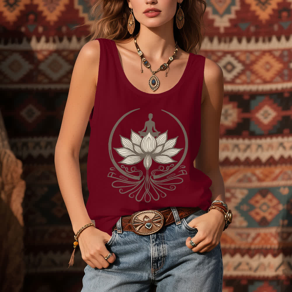 Olivenorma Rundhalsausschnitt für Lotus-Meditation-Tanktop - image 8