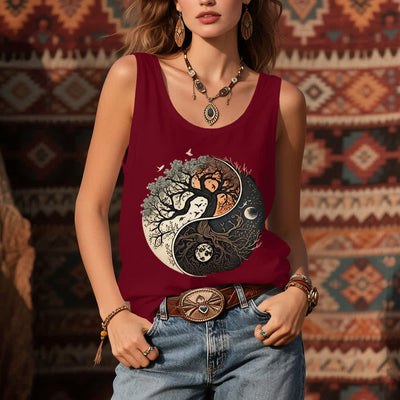 Olivenorma – Ärmelloses Tanktop mit Yin-Yang-Baum-Print - image 8