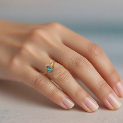 Olivenorma Elysian Tides – The Ocean Secret Wave Ohrringe Halskette Ring - image 2