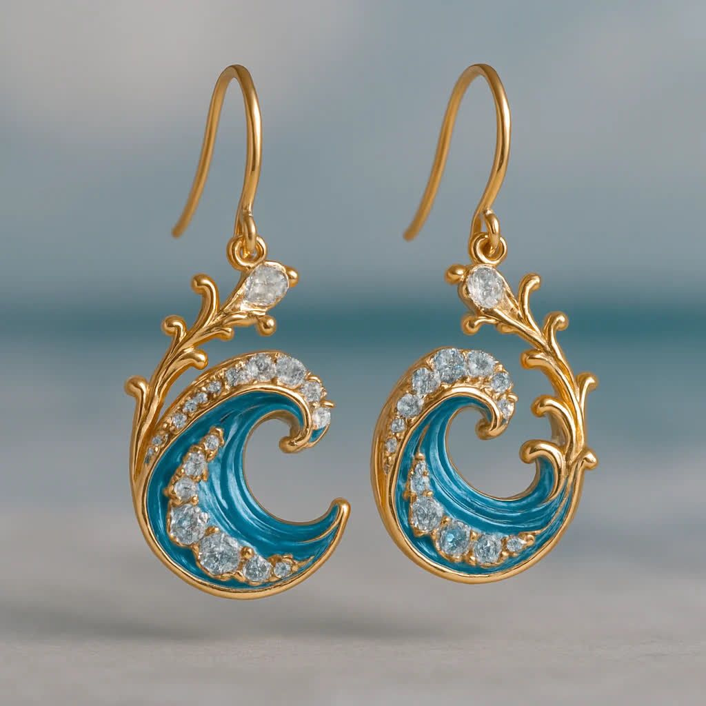 Olivenorma Elysian Tides – The Ocean Secret Wave Ohrringe Halskette Ring - Ohrringe - 1 x 1,2 cm - image 6