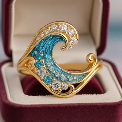 Olivenorma Elysian Tides – The Ocean Secret Wave Ohrringe Halskette Ring - image 4