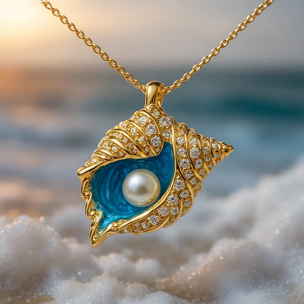 Olivenorma Elysian Tides – The Ocean Secret Wave Ohrringe Halskette Ring - Halskette - 40+5 cm - image 8