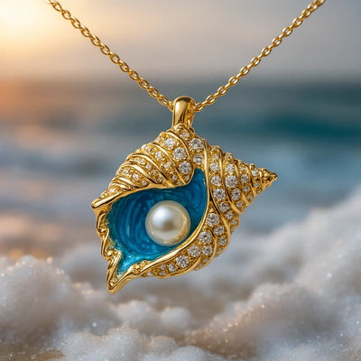 Olivenorma Elysian Tides – The Ocean Secret Wave Ohrringe Halskette Ring - Halskette - 40+5 cm - image 8