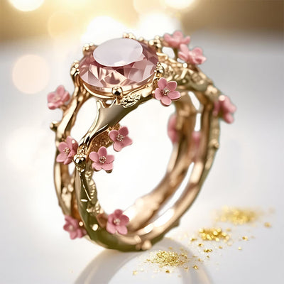 Olivenorma Enchanted Sakura Grove Rosenquarz Ring - Roségold - US 10 - image 1