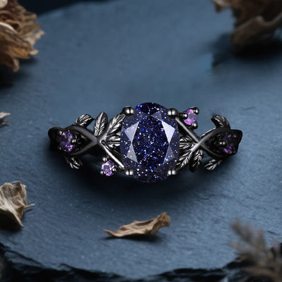 Olivenorma Persephone's Vine Glitzer-Ring aus blauem Sandstein - US 10 - image 1