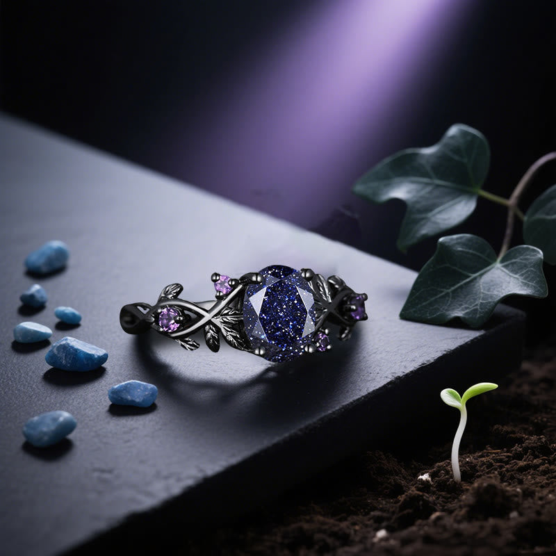 Olivenorma Persephone's Vine Glitzer-Ring aus blauem Sandstein - image 4