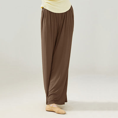 Olivenorma Modal Bequeme Drape Yoga Dance Gerade Hose - Braun - 2XL - image 24